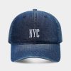 American Retro Denim Alphabet Peaked Cap