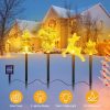 1 Set Of 5Pcs Mixed Christmas Decoration Light Solar Stake Light Waterproof Reindeer Snowflake Bell Christmas Tree Santa Claus Light Outdoor Landscape Light