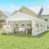 d9b60d58-e355-43d0-9197-0b3047b856ba.jpg 13' X 26' Heavy-Duty Outdoor Carport Party Event Tent, Patio Gazebo Canopy Pavilion With 4 Sidewalls & 8 Windows, White