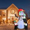 1Pc 5.9FT Christmas Inflatable Outdoor Decoration Snowman Penguin Blow Up Yard Decoration With LED Light Built-in Air Blower For Winter Holiday Xmas Garden