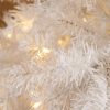 6ft White Christmas Tree Pre Lit PVC With Metal Stand 250 Warm White LED Tips For Home Decoration