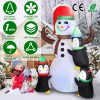1Pc 5.9FT Christmas Inflatable Outdoor Decoration Snowman Penguin Blow Up Yard Decoration With LED Light Built-in Air Blower For Winter Holiday Xmas Garden