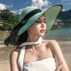 Women's Seaside Summer Vacation Foldable Sun Hat With Wide Brim
