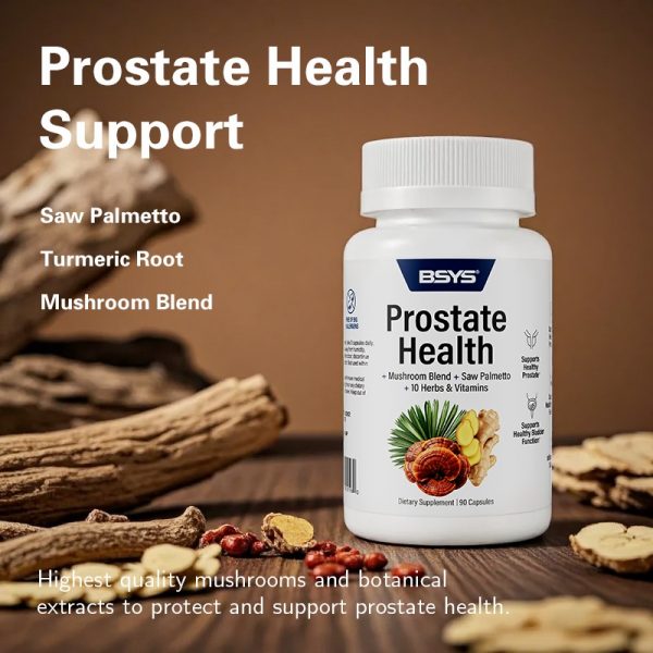BSYS Prostate Health Capsules Urinary & Bladder Wellness Support  Anti-Inflammatory Balance  Antioxidant Protection  Immune Health Aid  Men's Prostate Care Formula