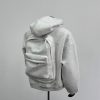 Back Schoolbag Design Men's Coat Flower Gray