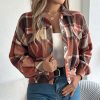 ebeff8d2-72b3-4d7e-bd4e-9b1eb667b988.jpg Womens Button Down Shirts Jacket Long Sleeve Plaid Shackets Business Casual Blouse Top