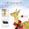 3pcs122x54x38cm Golden Elk Family Courtyard Elk Decoration