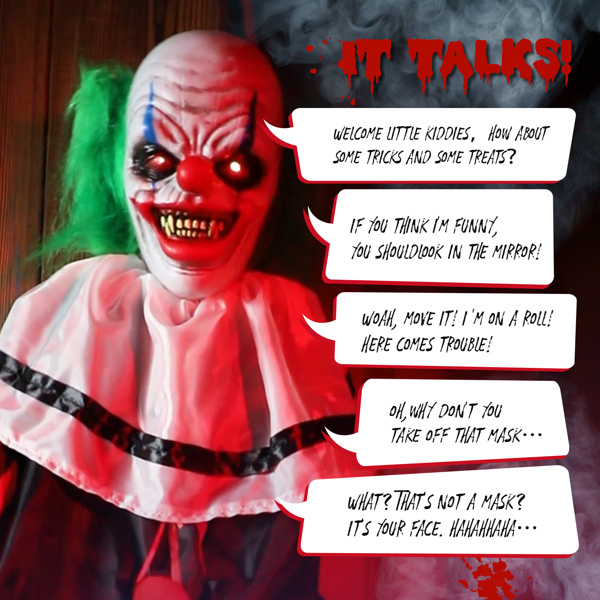 2.6ft Clown Halloween Standing Decoration