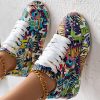 Women's Casual Round Toe Thick Sole Lace-Up Sneakers, Random Print Design, Comfortable Sporty Shoes For Daily Wear