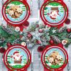 30Pcs Christmas Party Tableware Set 7 And 9 Inch Elk Claus Paper Plates 3.5 Inch Paper Cup Cute Xmas Disposable Cups For Xmas Holiday Dinner Supplies