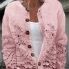 3D Digital Printing Cardigan Knitted Coat Women