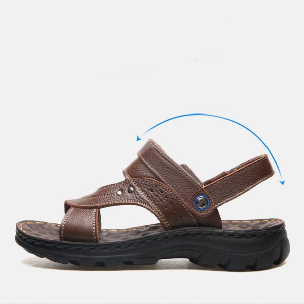 0ea21790-2417-4a4b-aa2e-a4caefd656b5.jpg Men Sandals Summer Beach Shoes Adjustable Back Strap Design Slippers Slides