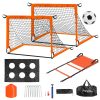 1Set Kids Soccer Goals Set For Yard Portable Soccer Training Equipment With Cones Agility Ladder Target Carry Bag For Toddler Outdoor Sport Play