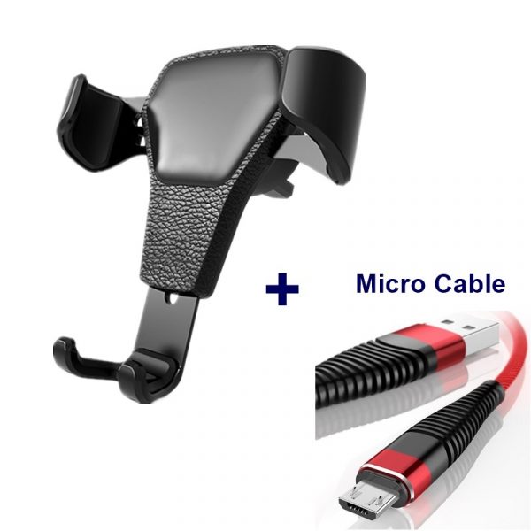 1932115671113.jpg Leather grain gravity mobile phone car holder