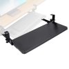 19caf2e1-e782-4d3e-8f62-1361d3d686ab.jpg 1Pc 25.59x9.64x0.51in Keyboard Mouse Tray Under Desk Retractable Slide Out Drawer Height Adjustable With C Clamp 55LBS Load