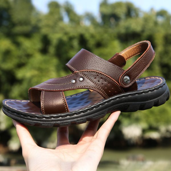 1afb04ec-01c2-484a-ba55-17380a1f81a4.jpg Men Sandals Summer Beach Shoes Adjustable Back Strap Design Slippers Slides