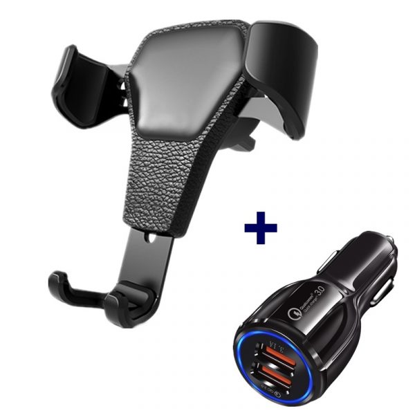 3020841302448.jpg Leather grain gravity mobile phone car holder