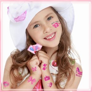 Temporary Tattoos For  Princess Birthday Kiss Tattoos Temporary For Kids Girl Woman  Party Supplies With A Makeup Case