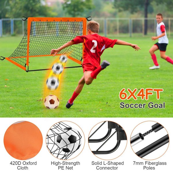 1Set Kids Soccer Goals Set For Yard Portable Soccer Training Equipment With Cones Agility Ladder Target Carry Bag For Toddler Outdoor Sport Play