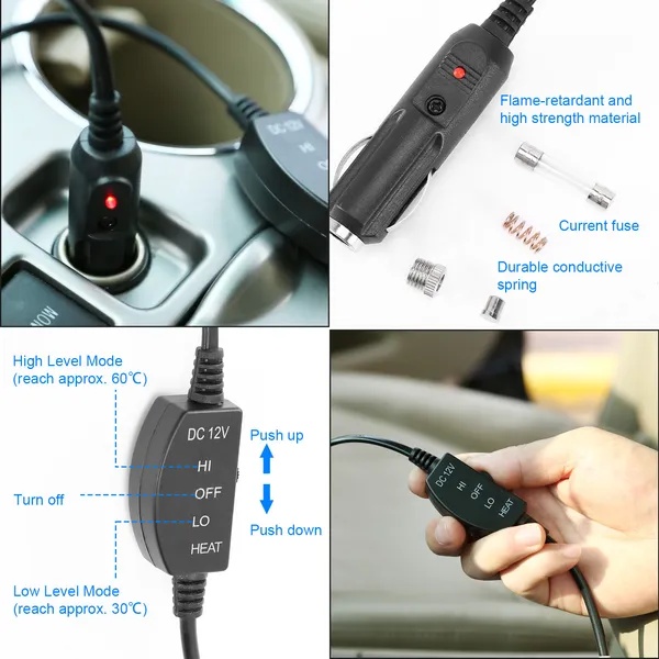 Heated Car Seat Cushion 12V Auto Seat Cover Warmer With Adjustable Temperature Controller