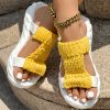 6e2da715-37fd-4f70-94a8-0f1c1c9ce38a.jpg Platform Sandals Summer Braided Knit Hollow Open Toe Slipper Sandals - Anklet Not Included