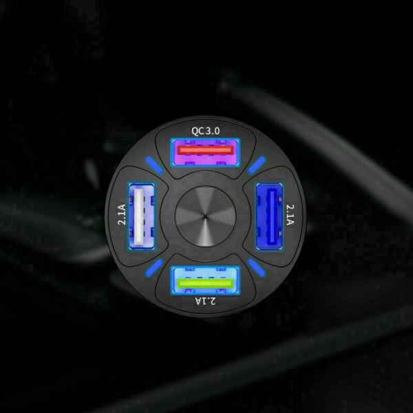In-Car 4Ports USB Car Charge 45W Mini Fast Charging For Phone Charger Adapter