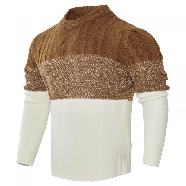 89d3958f-a732-4ee1-88f0-215f46a9cc65.jpg Men's Casual Color Block Long Sleeve Cable Knit Pullover Sweater