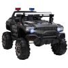 12V Electric Police Ride-on Toy For Kids LED Lights MP3 Parental Remote Black