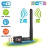 USB WiFi Adapter AC600Mbps 5G/2.4G Dual Band 802.11ac Wireless Network Adapter W/ 2dBi External Antennas For PC Desktop Laptop