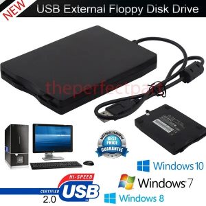 3.5' USB 2.0 Data External Floppy Disk Drive 1.44MB For Laptop PC Win 7 8 10 Mac