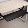 98133373-8748-440b-9b85-468224efc6b0.jpg 1Pc 25.59x9.64x0.51in Keyboard Mouse Tray Under Desk Retractable Slide Out Drawer Height Adjustable With C Clamp 55LBS Load