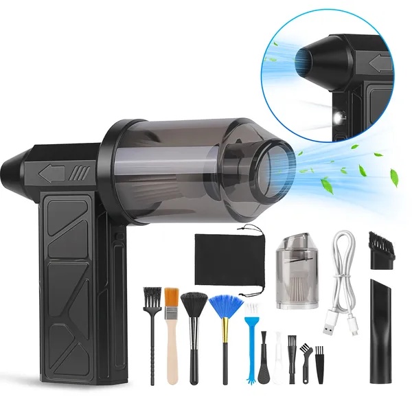9b6b218e-f2ed-48cc-aa61-02d2a7cd359b.jpg 1Pc Compressed Air Duster With LED Light Vacuum Cleaner Max 160000RPM Speed For PC Keyboard Cleaning High Speed Rechargeable Cordless Air Blower With 4 Speeds For Home Car Outdoor