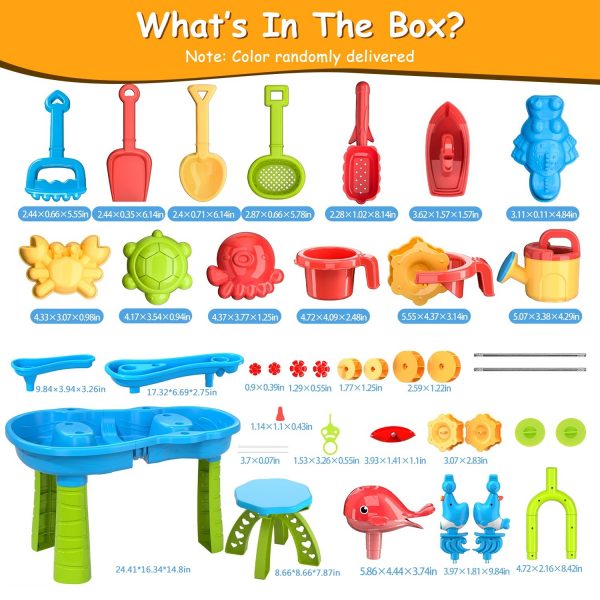 1Set Kid Sand Water Table Toddler Water Activity Table Rain Showers Play Table Toy For 3 To 6 Years Old Sensory Exercise Friendship Building