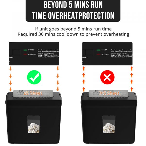 Woolsche 5 Sheet Cross Cut Paper Shredder For Home Use, Jam Proof