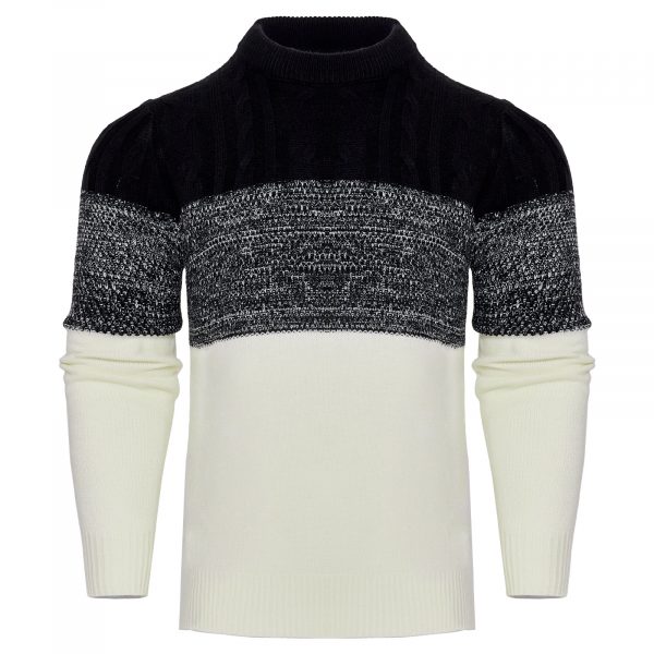 b3fef10d-20c8-4796-8f77-5a27d043de62.jpg Men's Casual Color Block Long Sleeve Cable Knit Pullover Sweater