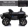 12V Electric Police Ride-on Toy For Kids LED Lights MP3 Parental Remote Black