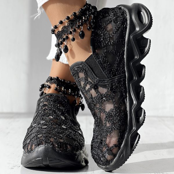 bc2a43a5-613b-4014-9206-e6969251c627.jpg Contrast Glitter Transparent Mesh Patch Breathable Sneakers - Without Ankle Strap