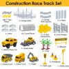 1Pc 340Pcs Construction Race Track Set Kids DIY Construction Toys STEM Flexible Car Track Playset Gift For Toddlers Boys Aged 3 4 5 6 Year Old