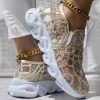 c8452c90-1e49-4dec-946d-2d86387bde84.jpg Contrast Glitter Transparent Mesh Patch Breathable Sneakers - Without Ankle Strap