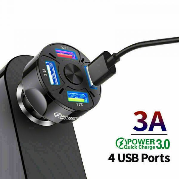 In-Car 4Ports USB Car Charge 45W Mini Fast Charging For Phone Charger Adapter