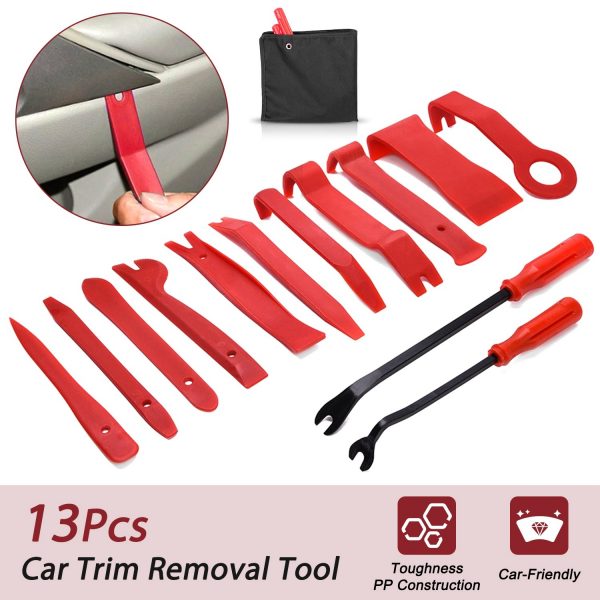 13 Pcs Car Trim Removal Tool Auto Door Panel Clip Dash Plastic Interior Radio Body Open Pry Kit