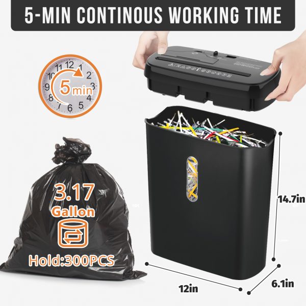 cd685154-c26f-490e-bbd3-1e67e8102ed7.jpg 10 Strip Paper Shredder, P-2 Security Level, Equipped With A 3.17-gallon Paper Basket, CD And Credit Card Shredder, Durable And Fast Anti Paper Jam System, ETL Certified Home Office Shredder, FBA Ship