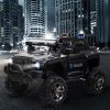 12V Electric Police Ride-on Toy For Kids LED Lights MP3 Parental Remote Black