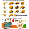 Advent Calendar Christmas Countdown Calendar For Kids, 24PCS Cartoon Engineering Vehicle Playset, Christmas Gifts Toys For 6  Year Old Boys And Girls
