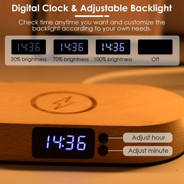 df00a54e-2638-4be9-950a-fb8ca6e009c1.jpg 1 Set Bedside Table Lamp Touch Control Lamp With Clock Wireless Charging LED Desk Lamp Dimmable Nightstand Reading Lamp