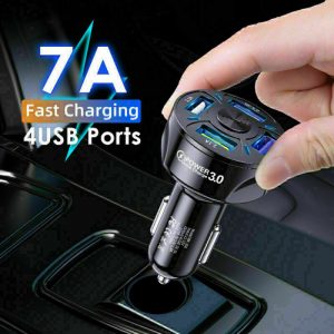 In-Car 4Ports USB Car Charge 45W Mini Fast Charging For Phone Charger Adapter