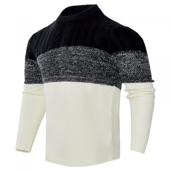f06cc88d-bafe-4ec0-8153-566d9aac669a.jpg Men's Casual Color Block Long Sleeve Cable Knit Pullover Sweater