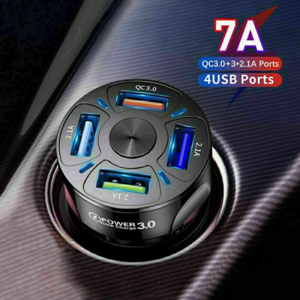 In-Car 4Ports USB Car Charge 45W Mini Fast Charging For Phone Charger Adapter